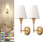 DORESshop Battery Operated Wall Sconce Set of 2, Wall Light Wireless Easy to by DORESshop