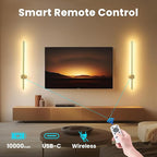 NIORSUN 24 Inch Battery Operated Wall Sconce Set of 2, 10 Colors Dimmable - Image 2