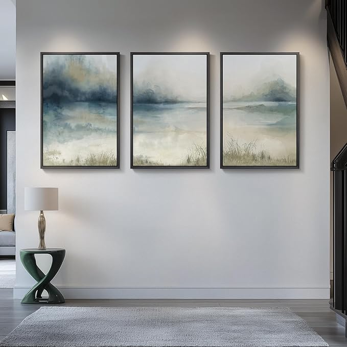 Large Framed Abstract Nature Landscape Wall Art - Image 4