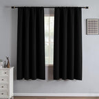IGEMAEVE Black Blackout Curtains 72 Inch Length 2 Panels Set, Grommet Energy - Image 6