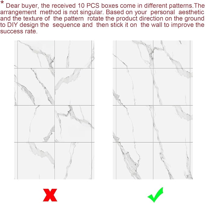 10pcs Marble Peel and Stick Waterproof Wall Panels, Heat-Resistant Backsplash - Image 8