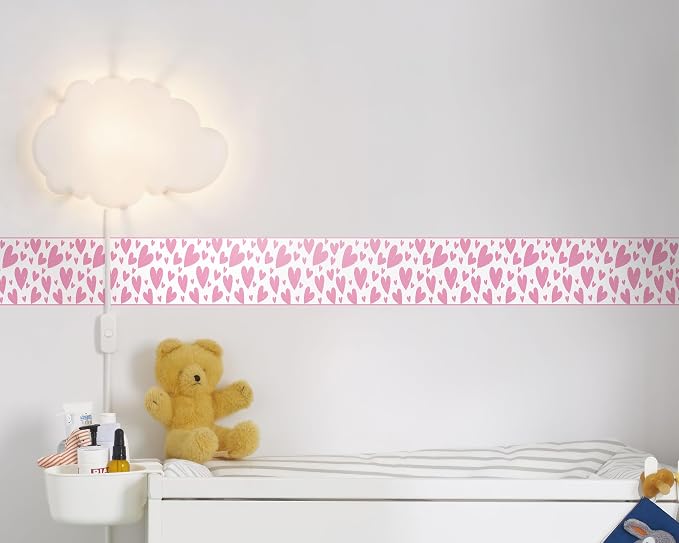 FLFK Pink Heart Wallpaper Border - Image 6