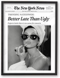 iHery Premium Natural Black OAK Wood 12x16in Audrey Hepburn Trendy Framed Wall by iHery