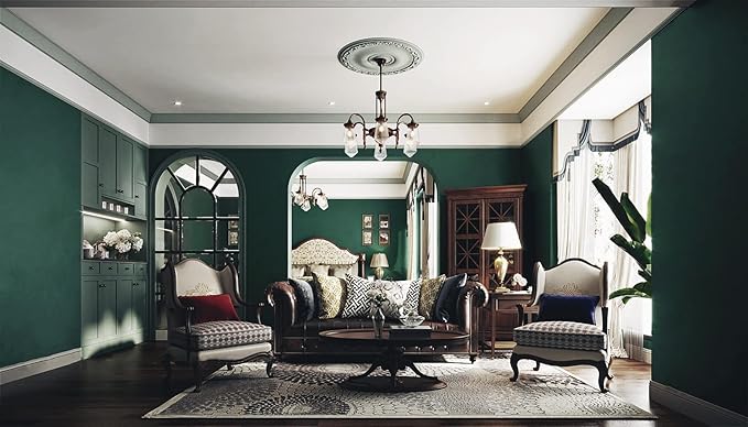 Dimoon 78.7''x17.7'' Dark Green Peel and Stick Wallpaper Contact Paper Modern - Image 3