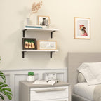 RICHER HOUSE Floating Wall Shelves, Rustic Wood Bathroom Shelves Set of 2 - Image 5