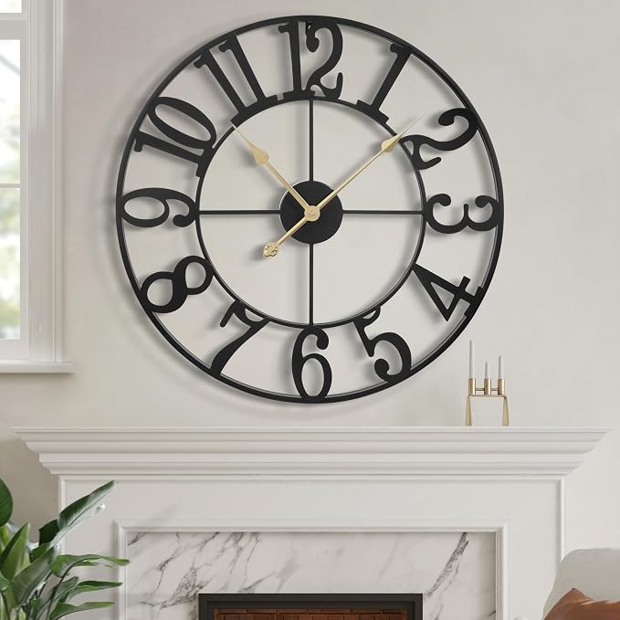 LEIKE 31 Inch Extra Large Wall Clock, Retro Decorative Oversized Silent Little - Image 2