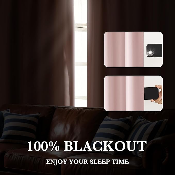 RYB HOME 100% Blackout Short Curtains - Image 4