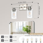 Unicozin 2 Light Bathroom Light Fixtures, Modern Vanity Lights Over Mirror - Image 3