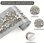 Beige Floral Wallpaper Border 196x4 Inch Peel and Stick Wall Border Removable - Image 9
