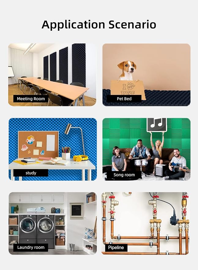 24 Pack Sound Proof Foam Panels | 1"×12"×12" Quick-Recovery Soundproof Wall - Image 6