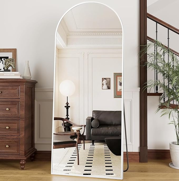 Prywot Arched Full Length Mirror, Modern Full Body Mirrors - Image 2