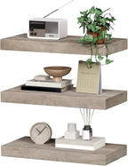 RALGEND Floating Shelves for Wall, 1.5" Thick Wall Shelf Set of 3 - Image 9