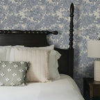 Tempaper Textured Blue Canopy Toile Faux Grasscloth Removable Peel and Stick - Image 4