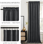 NICETOWN Grey Velvet Blackout Curtains 108 inches Long - Image 3