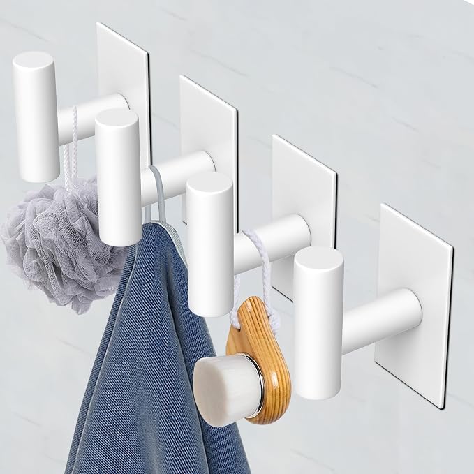 VAEHOLD Wall Towel Hooks, Heavy Duty Sticky Holder Waterproof Towel Hooks - Image 4