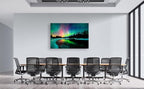 S01969 Wall Art HD Aurora Scenery Painting on Canvas Prints Stretched and - Image 4