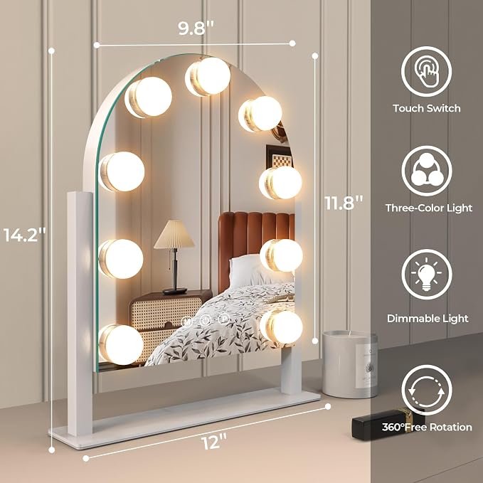 ZL ZELing Makeup Mirror with Lights, Vanity Mirror with Lights, Lighted Makeup - Image 6