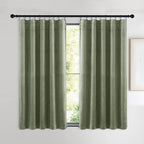 NICETOWN Sage Green Velvet Curtains 54 inches Long 2 Panels - Image 2