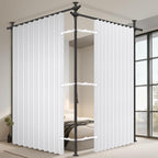 100% Blackout Room Divider Curtains Sets White W100 x L96 in 2 Panels No Drill by AJAZZ