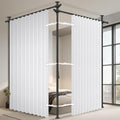 100% Blackout Room Divider Curtains Sets White W100 x L84 in 2 Panels No Drill by AJAZZ