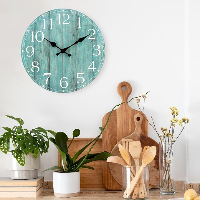 14 Inch Teal Wall Clock - Image 8