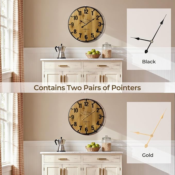 Vantic Farmhouse 24 Inch Extra Large Decorative Wall Clock - Image 5