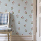 17.3"× 118.1" Vintage Blue Floral Wallpaper Peel and Stick Boho Wallpaper - Image 7