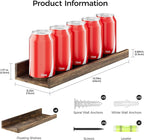 upsimples 6 Pack Wooden Floating Shelves, Wall Storage Decor Shelf - Image 2