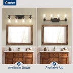 Amico Farmhouse Bathroom Vanity Light Fixtures, Rustic 4-Light Industrial - Image 8