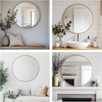 Oruii Gold Round Mirror 30 inch, Large Golden Circle Mirror Metal Frame - Image 6