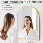 Arched Wall Mirror 36x24 Inch Gold Bathroom Vanity Mirror - Image 4