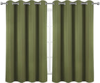 LEMOMO Blackout Curtains 52 x 45 inch/Olive Green Curtains Set of 2 - Image 2