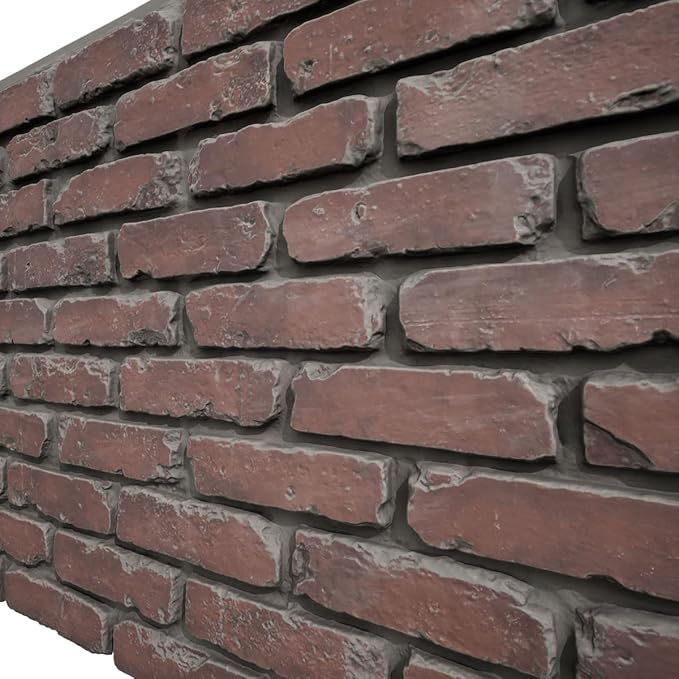 EverStone Aged Brick Faux Brick Panel, 46 7/8"W x 27"H x 1 1/4"D, Stratus Color - Image 7