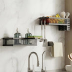 PUSDON 5-in-1 Wide Wall Mount Wrapped Mesh Kitchen Organizer & Shower Caddy Kit - Image 9