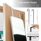 SCWF-GZ 57x16 Door Hanging Full Length Mirror, Floor Stand Wall Mounted Metal - Image 6