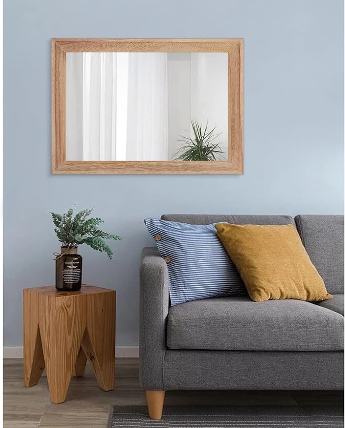 AAZZKANG Rustic Mirrors for Wall Rectangle Wooden Frame Hanging Mirror for - Image 7