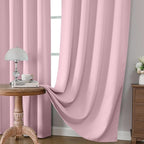 CUCRAF Light Pink Blackout Curtains 45 inch Length 2 Panels Set, Rod Pocket - Image 5