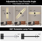 Wall Sconces Set of Two with Remote Control, 39.4 in Dimmable Black Battery - Image 6