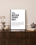 Framed 1% Better Every Day Motivational canvas Wall Art Inspirational Wall - Image 4
