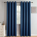 IGEMAEVE Navy Blue Blackout Curtains 84 Inch Length 2 Panels Set, Grommet by IGEMAEVE