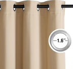 NICETOWN Room Darkening Draperies Curtains Panels, 2 Panels Biscotti Beige W52 - Image 3