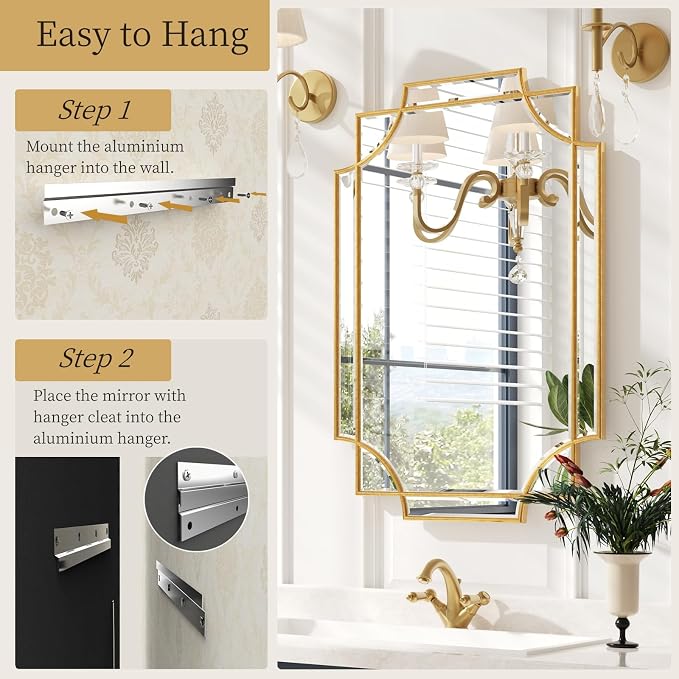 Kelly Miller 20"x30" Small Gold Bathroom Mirror - Image 8