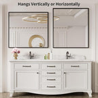 LOAAO 40"X36" Black Rectangle Bathroom Mirror Wall, Matte Black Aluminum Alloy - Image 3