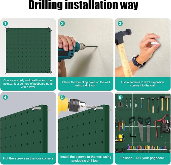 PegBoard, Heavy Duty Peg Board for Walls Home, Garage Tool Storage, Craft Room - Image 4
