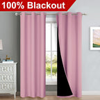 NICETOWN Crystal Pink Full Shade Curtain Panels, Pair of Thermal Insulated & - Image 2