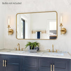 Wall Sconces Set of Two, Brushed Gold Bathroom Sconces - Image 5