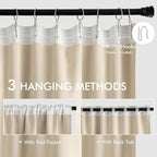 MIULEE Back Tab Cream Beige Curtains 92 Inch Long 2 Panels Set - Image 3