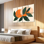 8 Pack Art Acoustic Panels Sound Absorbing Boho Botanical Leaf Orange Green - Image 5