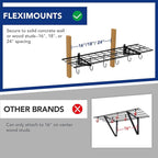 FLEXIMOUNTS Garage Wall Shelving, 1x4 ft, Includes 6 Bike Hooks, Wall Shelf - Image 3