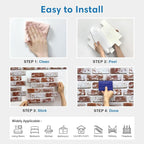 COMSTICKC 3D Faux Brick Wall Panels Peel and Stick, Small Size Self Adhesive - Image 9